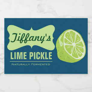 Natuurlijk Biologisch   Limoen Pickle   Thuisgemaa Voedselcontainer Etiket