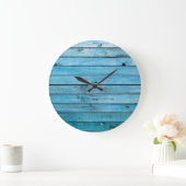 Natuurlijk blauw hout, gestructureerde achtergrond grote klok (Huis)