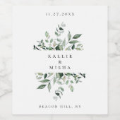 Natuurlijk Botanisch Foliage Lijst Wijn Etiket (Enkel label)