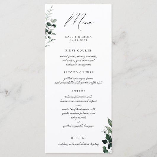 Natuurlijk Botanisch Groene Menu (Voorkant)