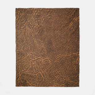 Natuurlijk bruin leer: getextureerde achtergrond fleece deken