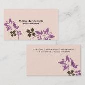 natuurlijk gestikt visitekaartje (Voorkant / Achterkant)