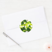natuurlijk Groen blad bladeren Bomen Aarde Mooi D Ronde Sticker (Envelop)