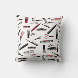 Natuurlijk haar rood zwart kussen