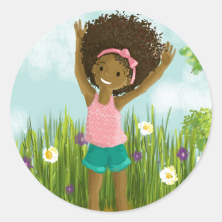 Natuurlijk Haar Wenskaart Ronde Sticker