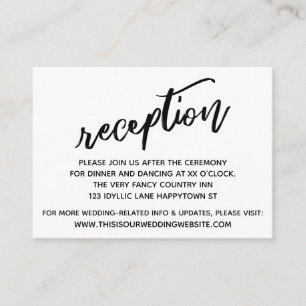 Natuurlijk handschrift Eenvoudige bruiloftsrecepti Informatiekaartje