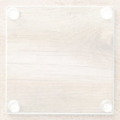 Natuurlijk hout: gestructureerd oppervlak glazen onderzetter (Achterkant)