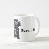 Natuurlijk. Ik sms. Typemachine Koffiemok (Voorkant rechts)