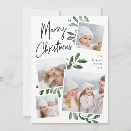 Natuurlijk Joyful | Kerstfotocollage Feestdagenkaart (Voorkant)