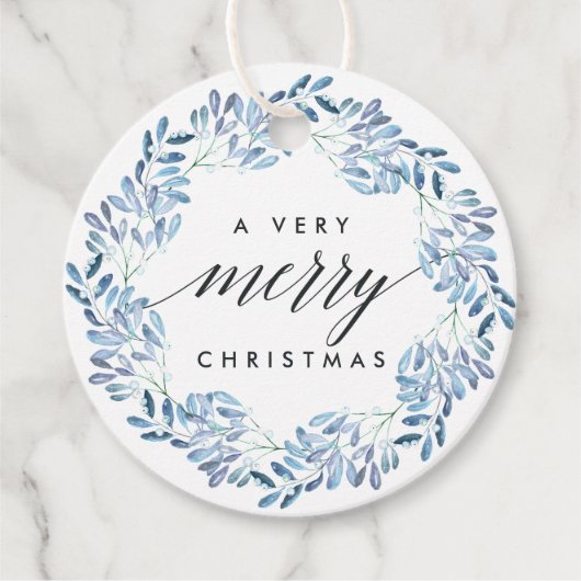 Natuurlijk Joyful | Waterverf kerstcadeaus Bedankjes Labels (Voorkant)