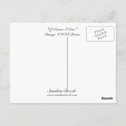 "Natuurlijk kan ik dat!" Briefkaart (Achterkant)