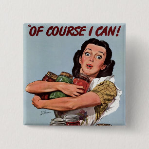"Natuurlijk kan ik dat!" Vierkante Button 5,1 Cm
