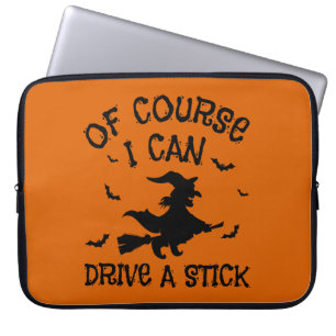 Natuurlijk kan ik een stok Halloween rijden Laptop Sleeve
