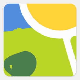 Natuurlijk landschap vierkante sticker