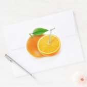 Natuurlijk oranje sap ronde sticker (Envelop)