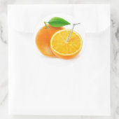 Natuurlijk oranje sap ronde sticker (Tas)