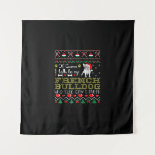 Natuurlijk praat ik met mijn Franse bulldog Wandkleed