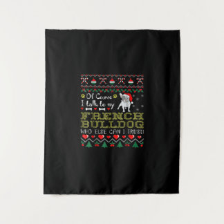 Natuurlijk praat ik met mijn Franse bulldog Wandkleed