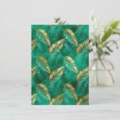 Natuurlijk Smaragdgroene Palmblad Helder Goud Menu (Staand voorkant)