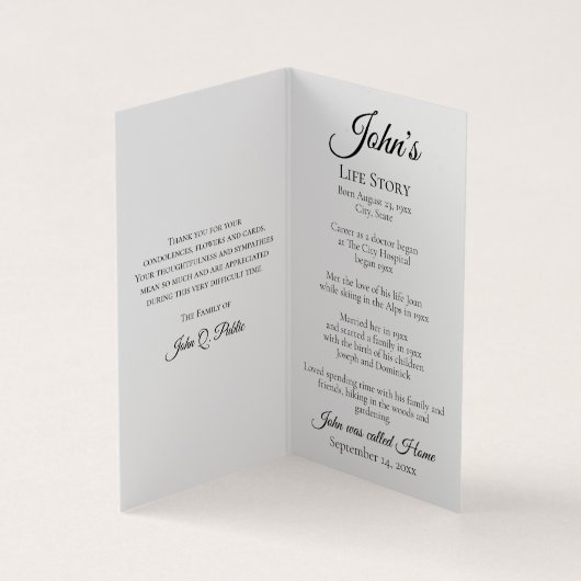 Natuurlijk strand kust begrafenis gebed visitekaartjes (Binnen)