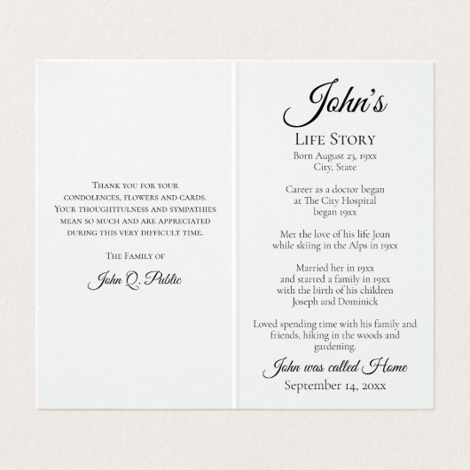 Natuurlijk strand kust begrafenis gebed visitekaartjes (Binnenkant ongevouwen)