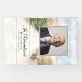 Natuurlijk strand viering van het leven begrafenis spandoek (Horizontaal)