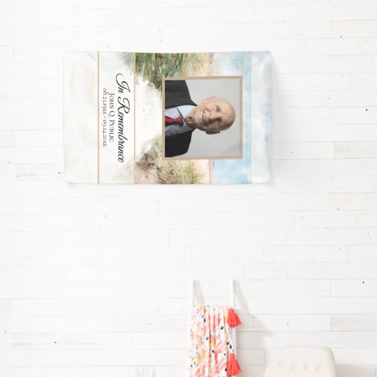 Natuurlijk strand viering van het leven begrafenis spandoek (Insitu)