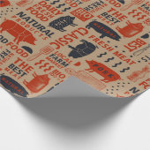 Natuurlijk vers vleespatroon cadeaupapier (Hoek)