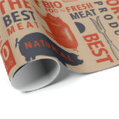 Natuurlijk vers vleespatroon cadeaupapier (Rol Hoek)