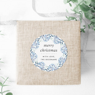 Natuurlijk vrolijk Blauw Gepersonaliseerde ker Ronde Sticker
