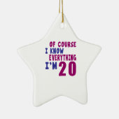 Natuurlijk weet ik alles wat ik 20 ben keramisch ornament (Rechts)