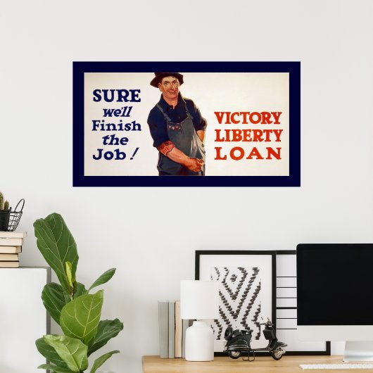 Natuurlijk zullen we de baan afmaken! (canvas) poster (Thuiskantoor)