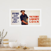 Natuurlijk zullen we de baan afmaken! (wit) poster (Keuken)