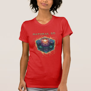 Natuurlijke 20 Vlammende D20 Dobbelstenen Episch T-shirt