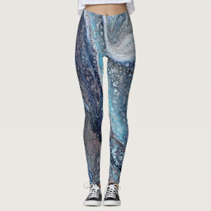 Natuurlijke aantrekkingskracht 1 Blue Fluid Abstra Leggings