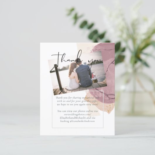 Natuurlijke Aardetinten Abstracte Trouwkaart (Staand voorkant)