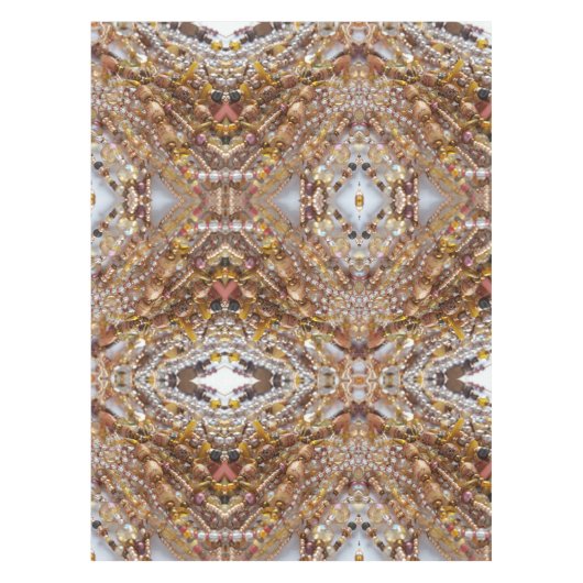 Natuurlijke aardtonen kralen Print Tafelkleed (Voorkant)