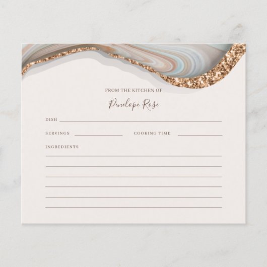 Natuurlijke Agate Stone Name Recipcard (Voorkant)
