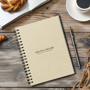 Natuurlijke Beige Linnen Stof Met Grijze Typografi Planner