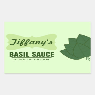 Natuurlijke Biologische Basilicum Sauce Rechthoekige Sticker