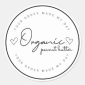 "Natuurlijke biologische notenboter Sticker | Cust (Voorkant)