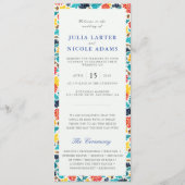 Natuurlijke Blauw Geel Waterverf Zonnebloemen Brui Programma (Voorkant)