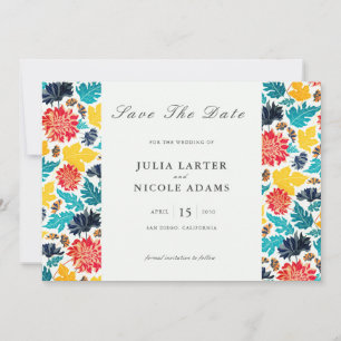 Natuurlijke Blauwe Gele Waterverf Zonnebloemen Bru Save The Date