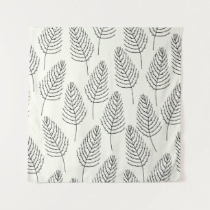 Natuurlijke Bloemen: Abstracte witte Vintage Wandkleed