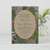 Natuurlijke bomen en bladeren bruiloft kaart (Staand voorkant)
