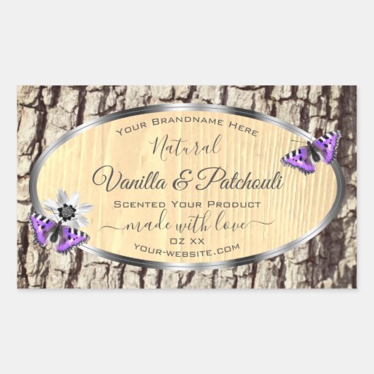 Natuurlijke boomschors met etiketten van houtkorre (Voorkant)