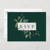Natuurlijke Botanische Smaragd Bruiloft RSVP Song Uitnodiging Briefkaart (Voorkant / Achterkant)