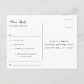 Natuurlijke Botanische Smaragd Bruiloft RSVP Song Uitnodiging Briefkaart (Achterkant)