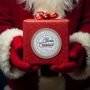 Natuurlijke Bruine Document Santa Gecertificeerde  Ronde Sticker