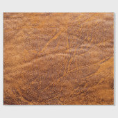 Natuurlijke bruine ledertextuur, leder, ski cadeaupapier (Vlak)